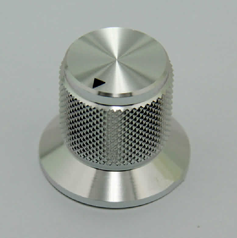 Knurled Aluminum Rotary Control Knob with Flange - OD: 30mm / H: 25mm
